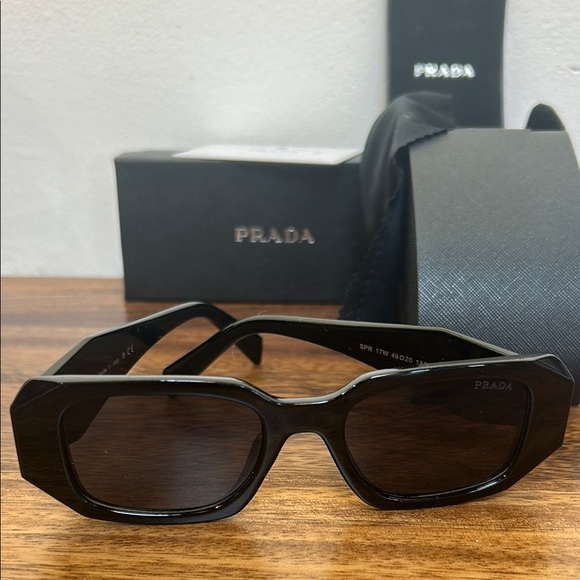 Prada Black Rectangular Sunglasses - Picture 1 of 7